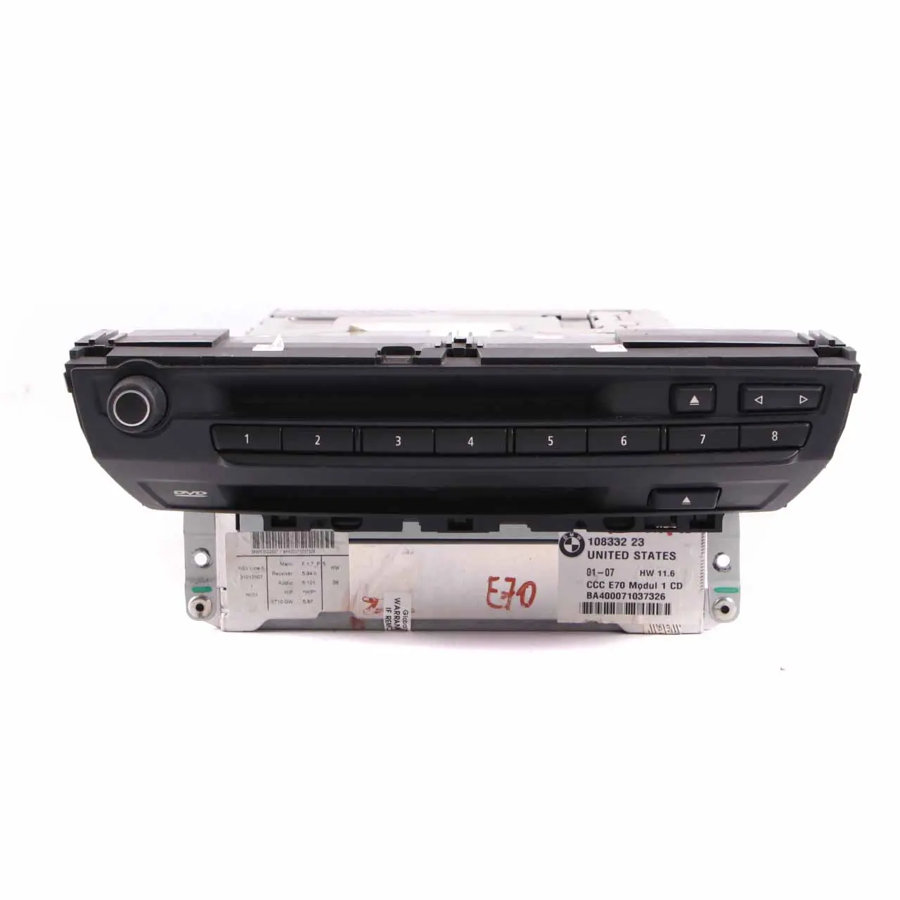 BMW X5 E70 Sistema Navigazione CCC CD Player Sat Nav Head Unit 9147618