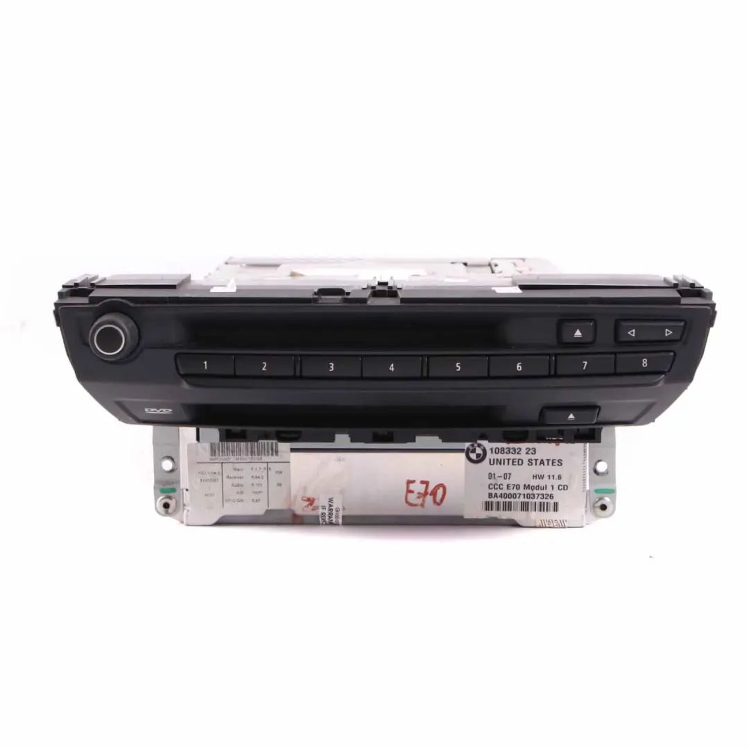 Système De Navigation CCC Lecteur CD Unité De Tête Sat Nav pour BMW X5 E70 à propos du numéro de pièce 9147618 BMW X5 E70 Système De Navigation CCC Lecteur CD Unité De Tête Sat Nav - SKU 9147618 - Numéro de pièce 9147618