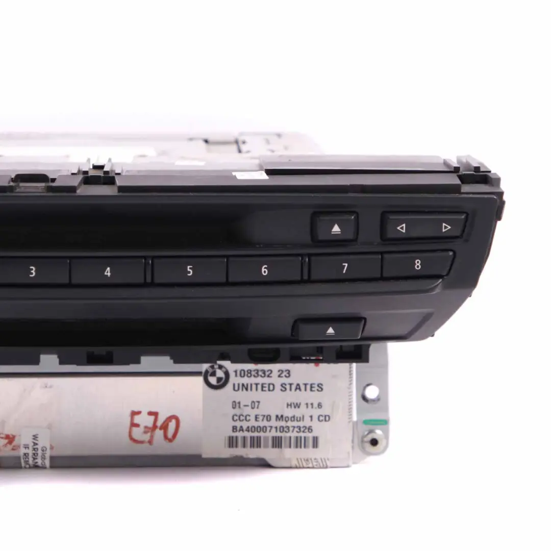 Sistema De Navegación CCC CD Player Sat Nav Head Unit para BMW X5 E70 con número de pieza 9147618 BMW X5 E70 Sistema De Navegación CCC CD Player Sat Nav Head Unit - SKU 9147618 - Número de pieza 9147618