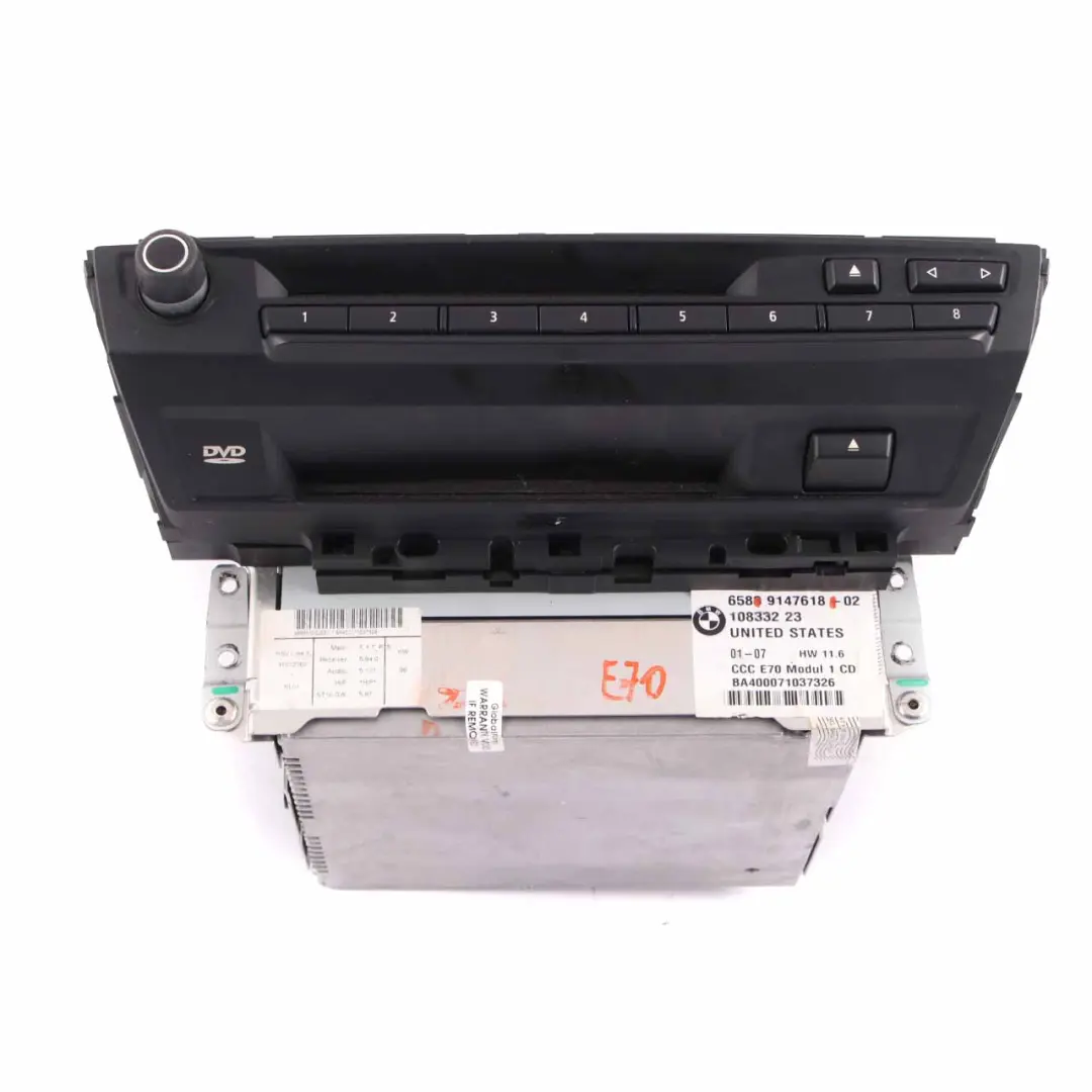 Sistema Navigazione CCC CD Player Sat Nav Head Unit per BMW X5 E70 con numero di parte 9147618 BMW X5 E70 Sistema Navigazione CCC CD Player Sat Nav Head Unit - SKU 9147618 - Numero di parte 9147618