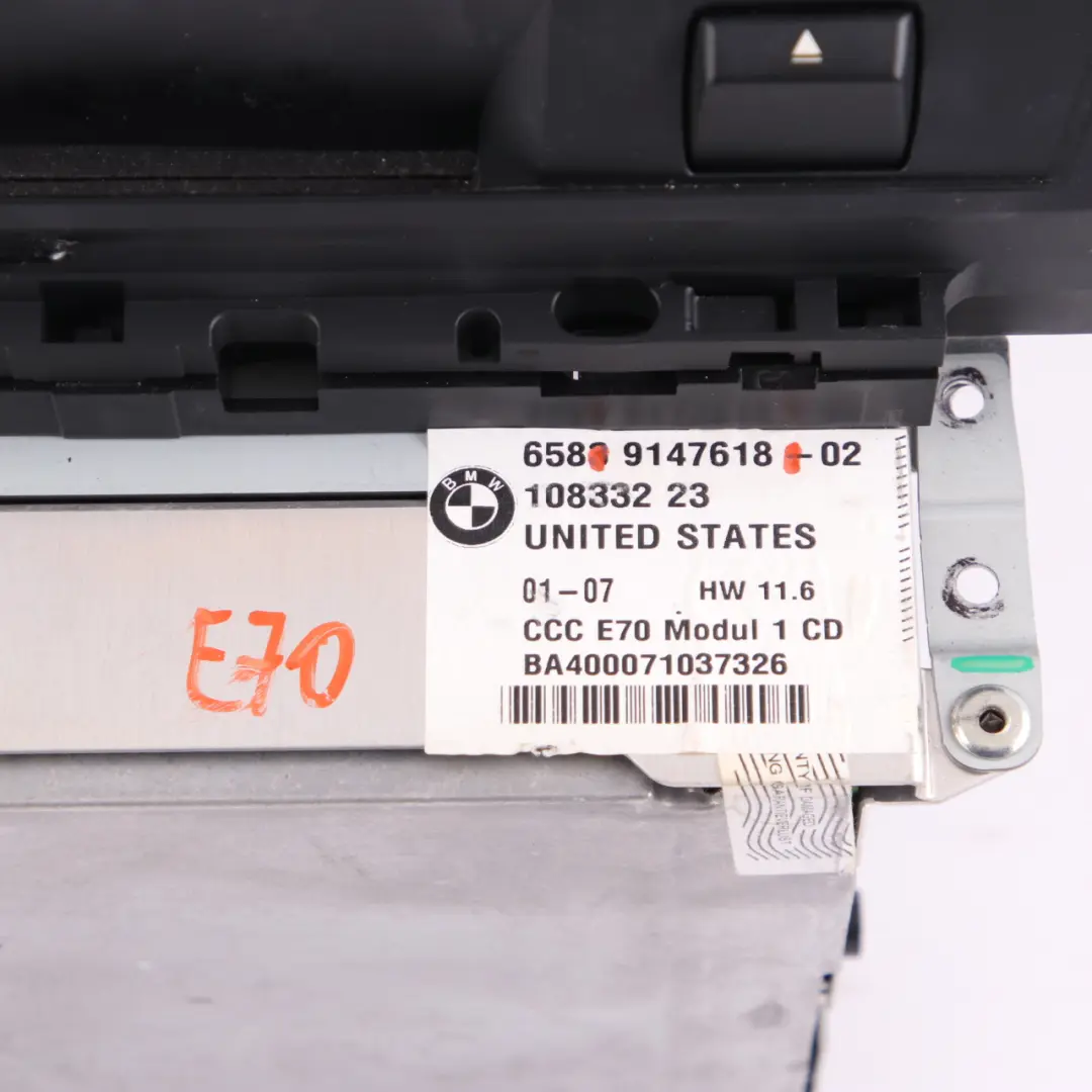 Système De Navigation CCC Lecteur CD Unité De Tête Sat Nav pour BMW X5 E70 à propos du numéro de pièce 9147618 BMW X5 E70 Système De Navigation CCC Lecteur CD Unité De Tête Sat Nav - SKU 9147618 - Numéro de pièce 9147618