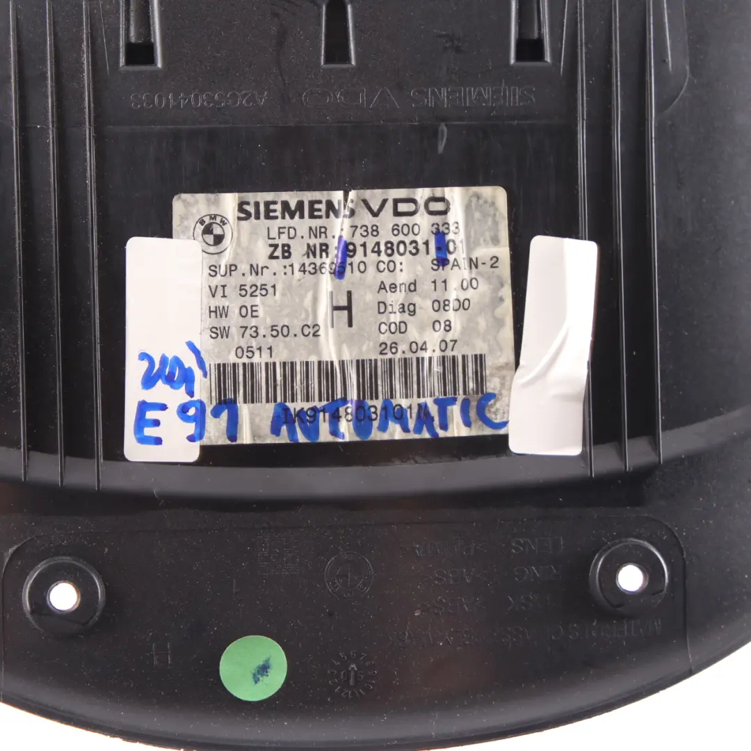 Instrument Speedometer Clocks to BMW E90 E91 E92 Diesel Automatic with Part number 9148031 BMW E90 E91 E92 Diesel Automatic Instrument Speedometer Clocks - SKU RHD-9148031 - Part number 9148031