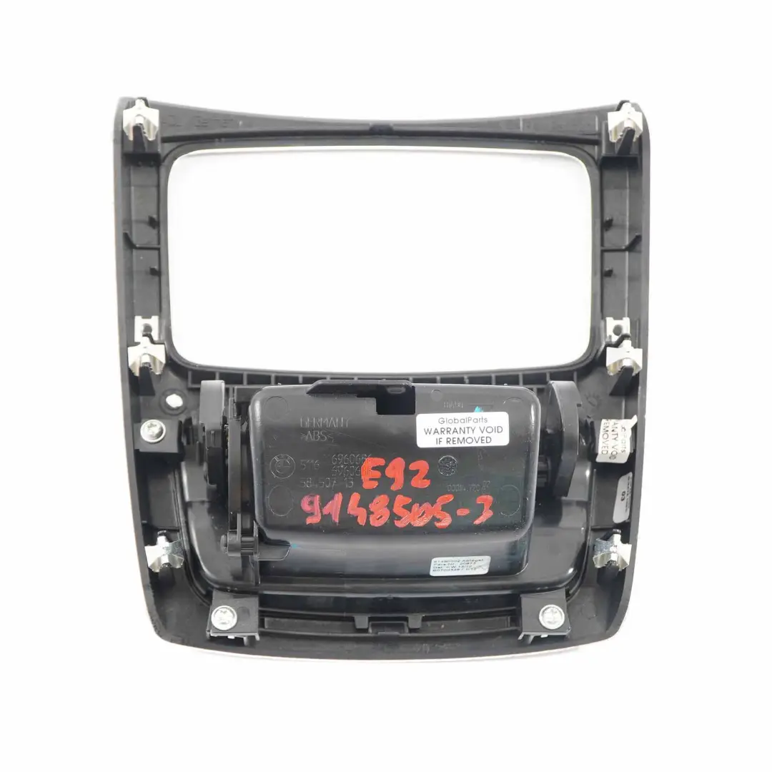 BMW E92 E93 Console Centrale Posacenere Vassoio Posteriore Coperchio Argento - SKU 9148505-3 - Numero di parte 9148505