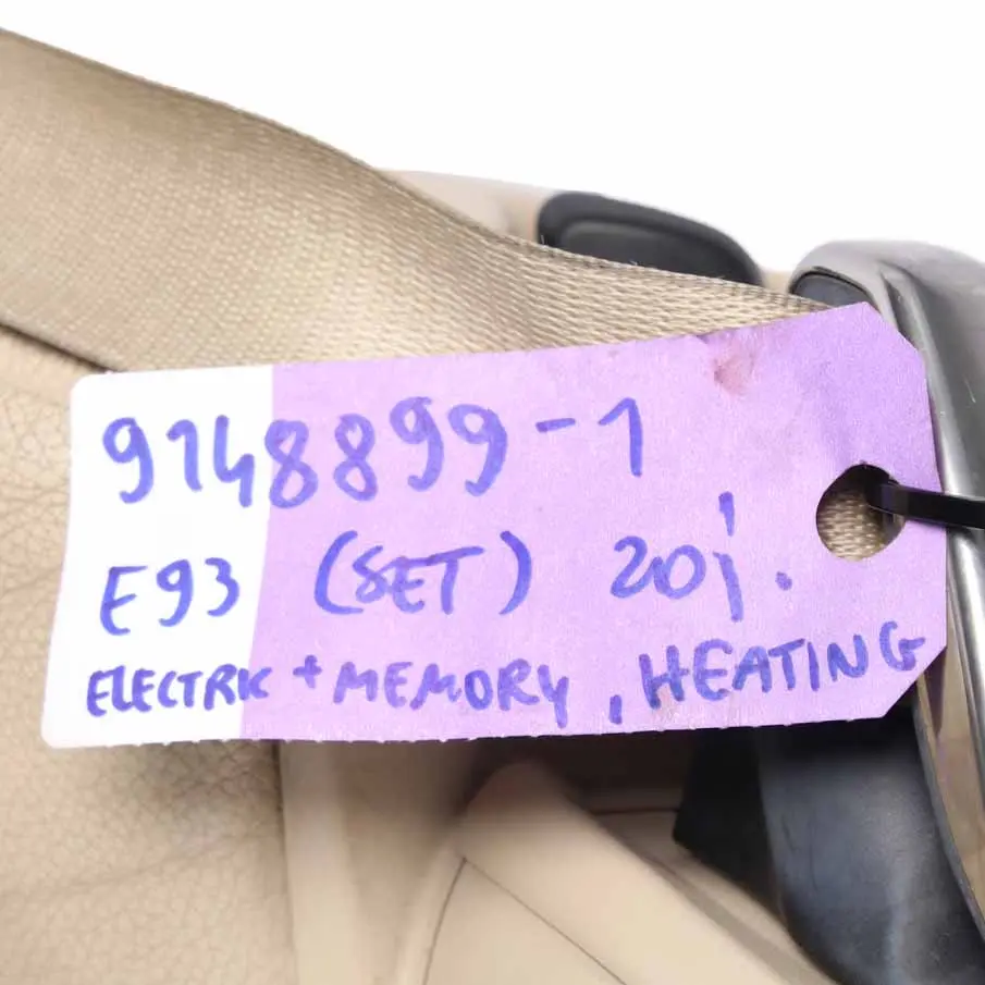 Leather Seats BMW E93 M Sport Heated Beige Front Rear Seat Electric Memory to with Part number 9148899 Leather Seats BMW E93 M Sport Heated Beige Front Rear Seat Electric Memory - SKU 9148899-1 - Part number 9148899