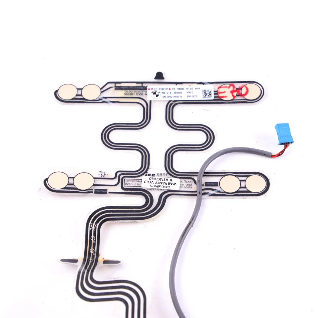 Asiento Delantero Sensor de Ocupación Airbag para BMW X5 X6 Serie E70 E71 con número de pieza 9149161 BMW X5 X6 Serie E70 E71 Asiento Delantero Sensor de Ocupación Airbag - SKU 9149161 - Número de pieza 9149161