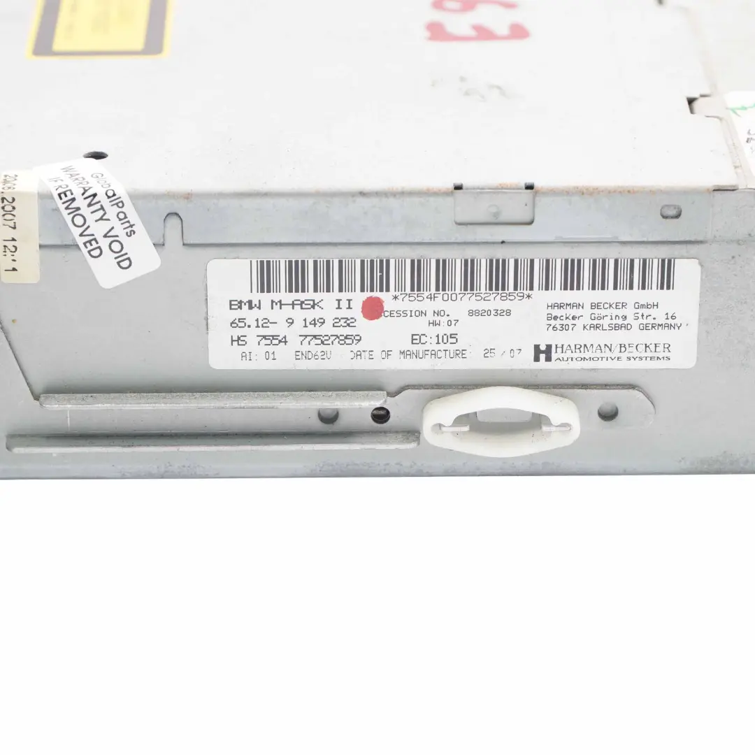 BMW E87 E90 Navigation Controller DVD M-ASK Business System Head Unit - SKU 9149232 - Part number 9149232