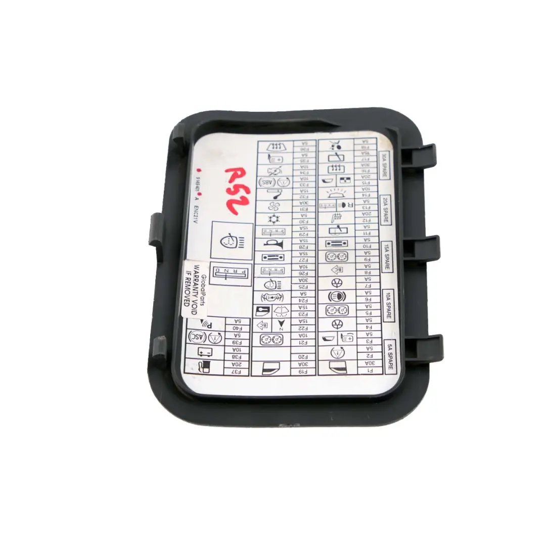 Boîte à fusibles étiquette couvercle pour MINI R52 Cabrio à propos du numéro de pièce 9149401 MINI R52 Cabrio Boîte à fusibles étiquette couvercle - SKU 9149401 - Numéro de pièce 9149401