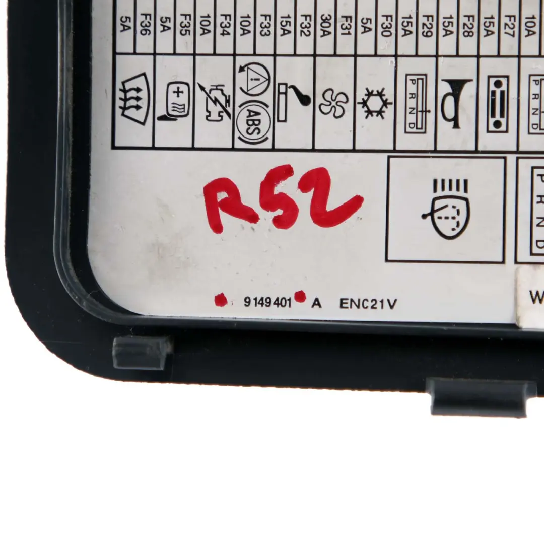 MINI R52 Cabrio Scatola dei fusibili Etichetta coperchio - SKU 9149401 - Numero di parte 9149401