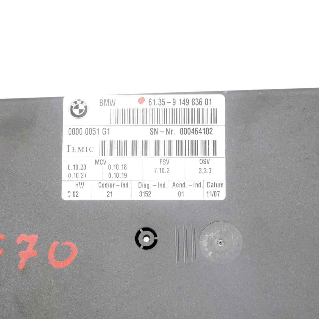 Control Unit BMW X5 E70 E87 E90 Module ECU Electronic Module to Seat with Part number 9149836 Seat Control Unit BMW X5 E70 E87 E90 Module ECU Electronic Module - SKU 9149836 - Part number 9149836