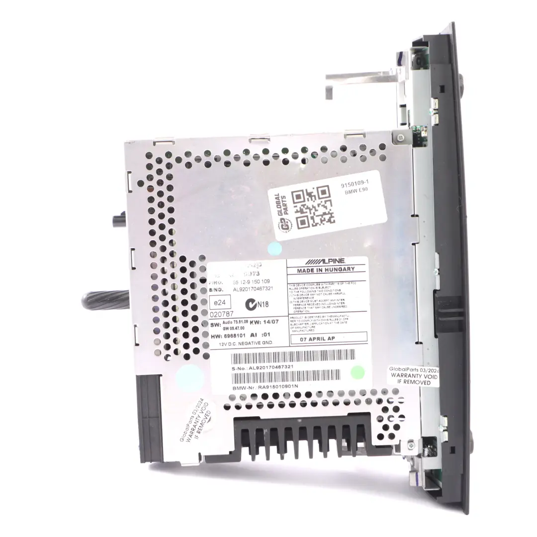 Radio Profesional CD Audio Player para BMW Serie 1 3 E81 E87 E90 E91 E92 con número de pieza 9150109 BMW Serie 1 3 E81 E87 E90 E91 E92 Radio Profesional CD Audio Player - SKU 9150109-1 - Número de pieza 9150109