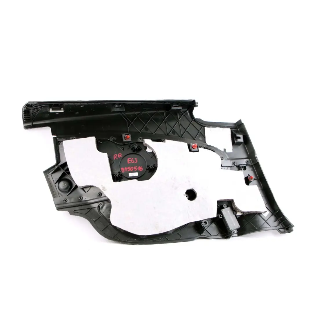 Right O/S Lateral Trim Panel Leather Dakota Black to BMW 6 E63 Coupe Rear with Part number 9150516 BMW 6 E63 Coupe Rear Right O/S Lateral Trim Panel Leather Dakota Black - SKU 9150516 - Part number 9150516