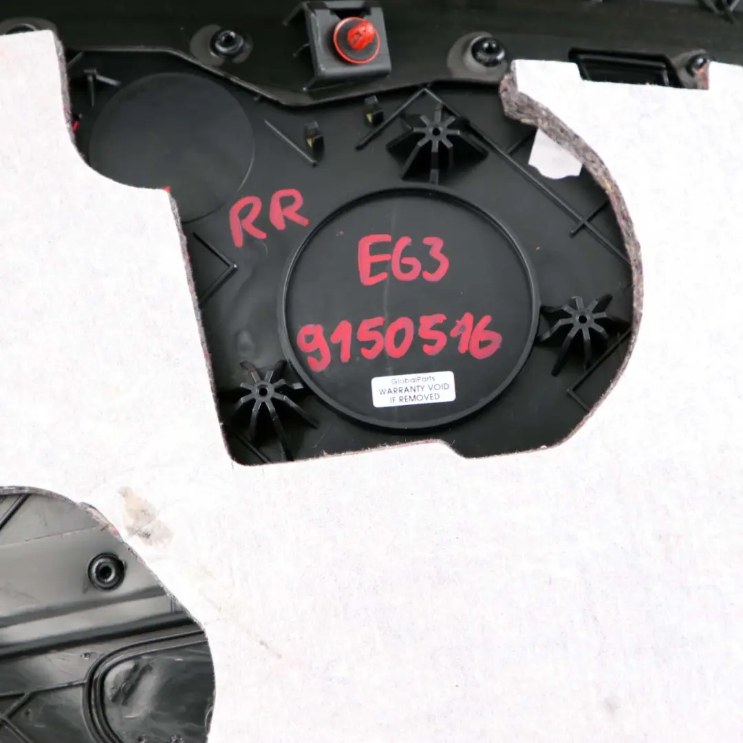 Right O/S Lateral Trim Panel Leather Dakota Black to BMW 6 E63 Coupe Rear with Part number 9150516 BMW 6 E63 Coupe Rear Right O/S Lateral Trim Panel Leather Dakota Black - SKU 9150516 - Part number 9150516