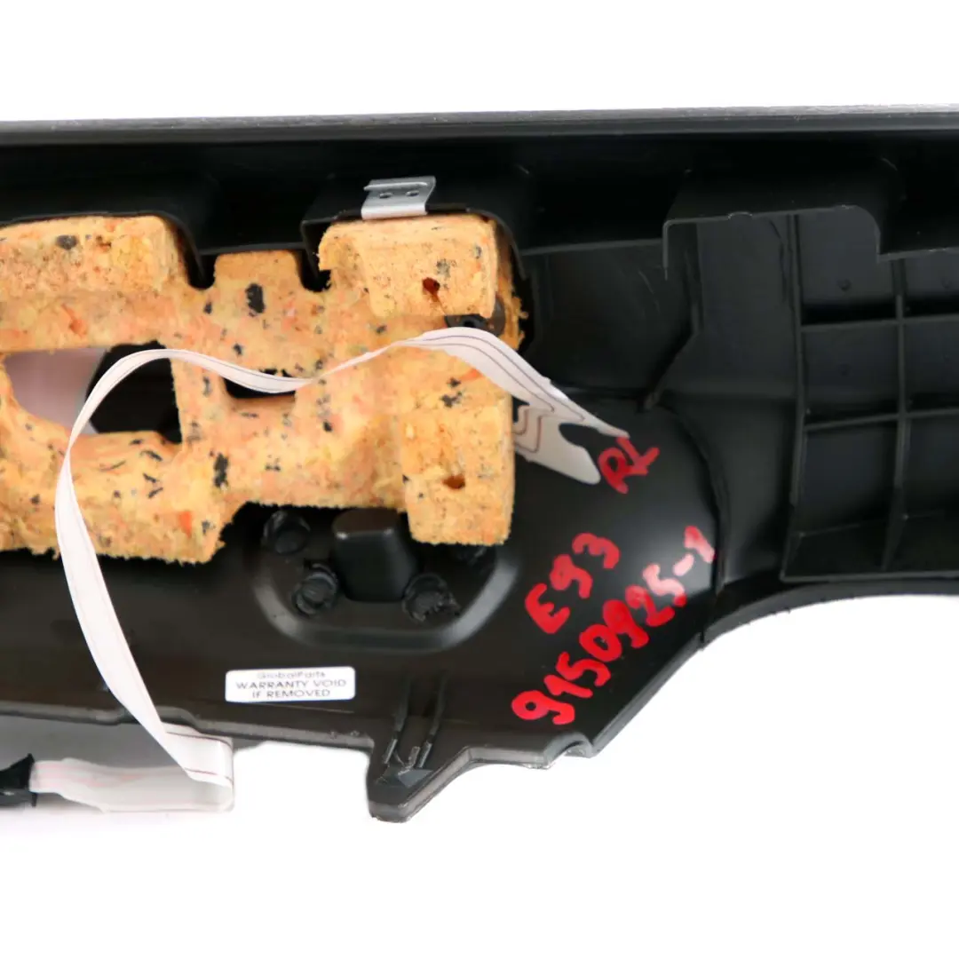 Left N/S Lateral Railing Trim Panel Cover Black to BMW 3 E93 Convertible Rear with Part number 9150925 BMW 3 E93 Convertible Rear Left N/S Lateral Railing Trim Panel Cover Black - SKU 9150925-1 - Part number 9150925