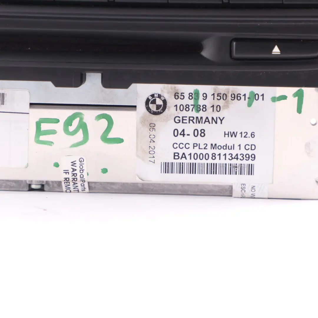 Navigation System BMW E90 E91 E92 Professional CCC Sat Nav Controller to with Part number 9150961 Navigation System BMW E90 E91 E92 Professional CCC Sat Nav Controller - SKU 9150961-1 - Part number 9150961