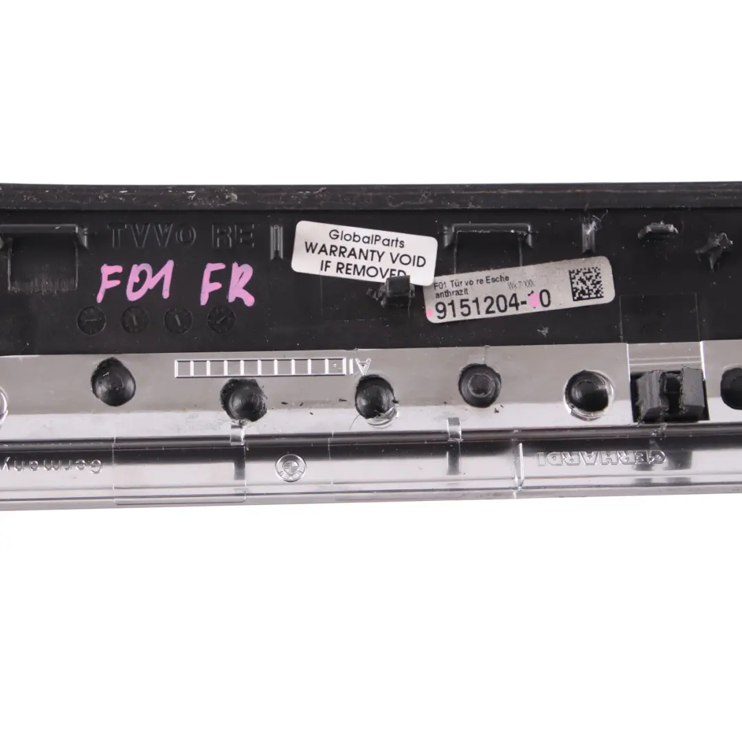 Embellecedor Puerta BMW F01 LCI Delantero Derecho Tapa Fresno Antracita para con número de pieza 9151204 Embellecedor Puerta BMW F01 LCI Delantero Derecho Tapa Fresno Antracita - SKU 9151204 - Número de pieza 9151204