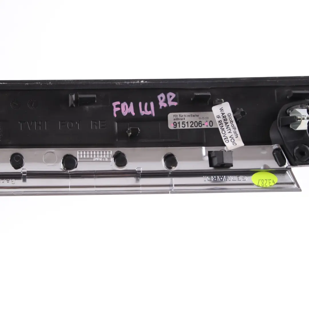 Puerta Trasera Embellecedor Madera Fresno Derecha Antracita para BMW F01 LCI con número de pieza 9151206 BMW F01 LCI Puerta Trasera Embellecedor Madera Fresno Derecha Antracita - SKU 9151206 - Número de pieza 9151206