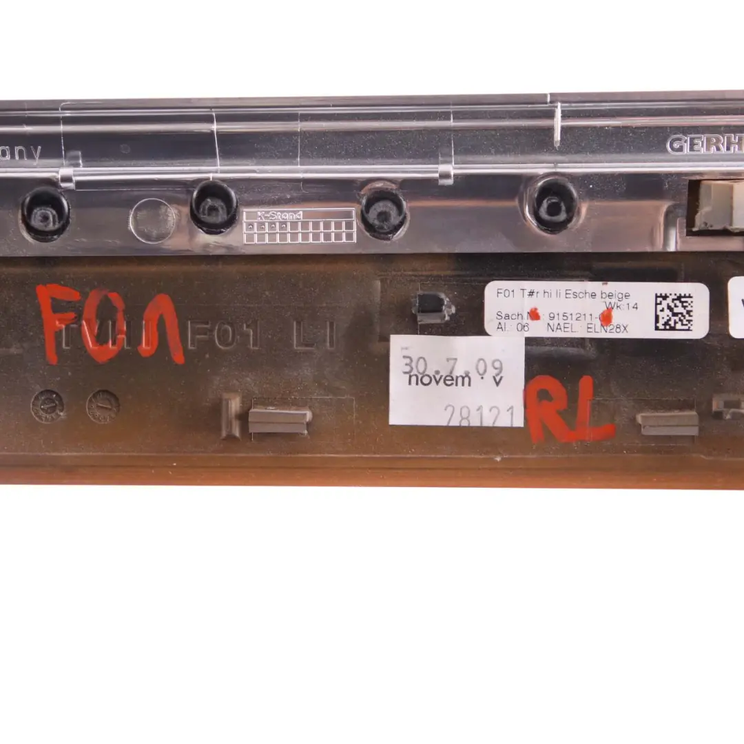 Trim Strip Door BMW F01 Rear Left N/S Cover Wood Ash Beige High Gloss to with Part number 9151211 Trim Strip Door BMW F01 Rear Left N/S Cover Wood Ash Beige High Gloss - SKU 9151211 - Part number 9151211