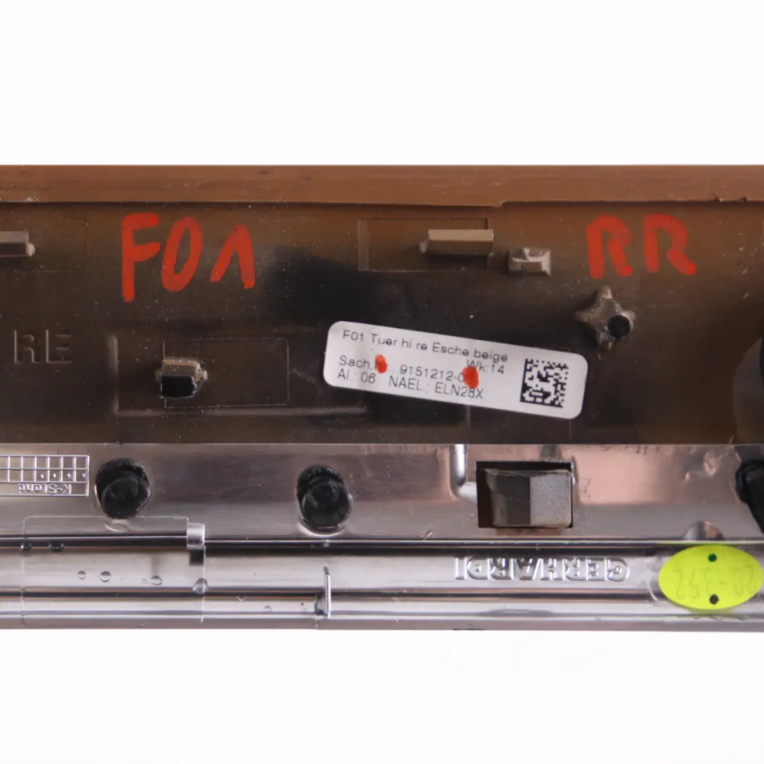 Trim Strip Door BMW F01 Rear Right O/S Cover Wood Ash Beige to with Part number 9151212 Trim Strip Door BMW F01 Rear Right O/S Cover Wood Ash Beige - SKU 9151212 - Part number 9151212