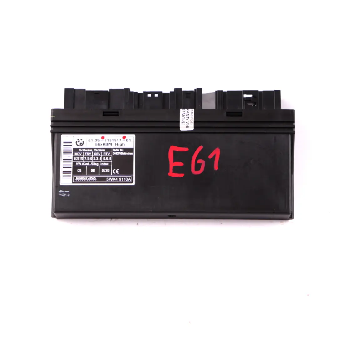 BMW 5 Series E61 Touring Body Control Module ECU Unit E6X KBM High - SKU 9151517 - Part number 9151517