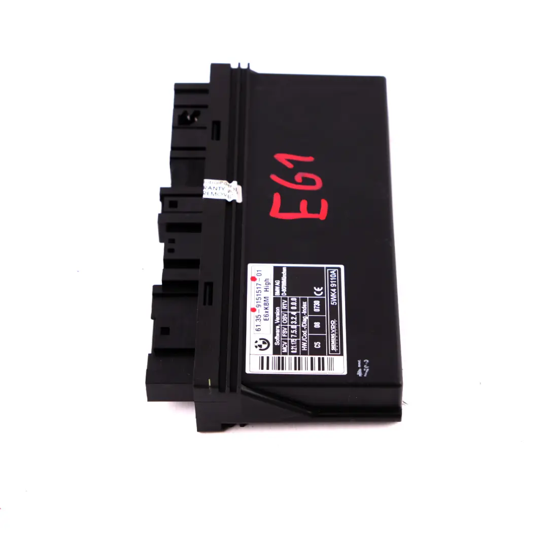 Body Control Module ECU Unit E6X KBM High to BMW E61 Touring with Part number 9151517 BMW E61 Touring Body Control Module ECU Unit E6X KBM High - SKU 9151517 - Part number 9151517