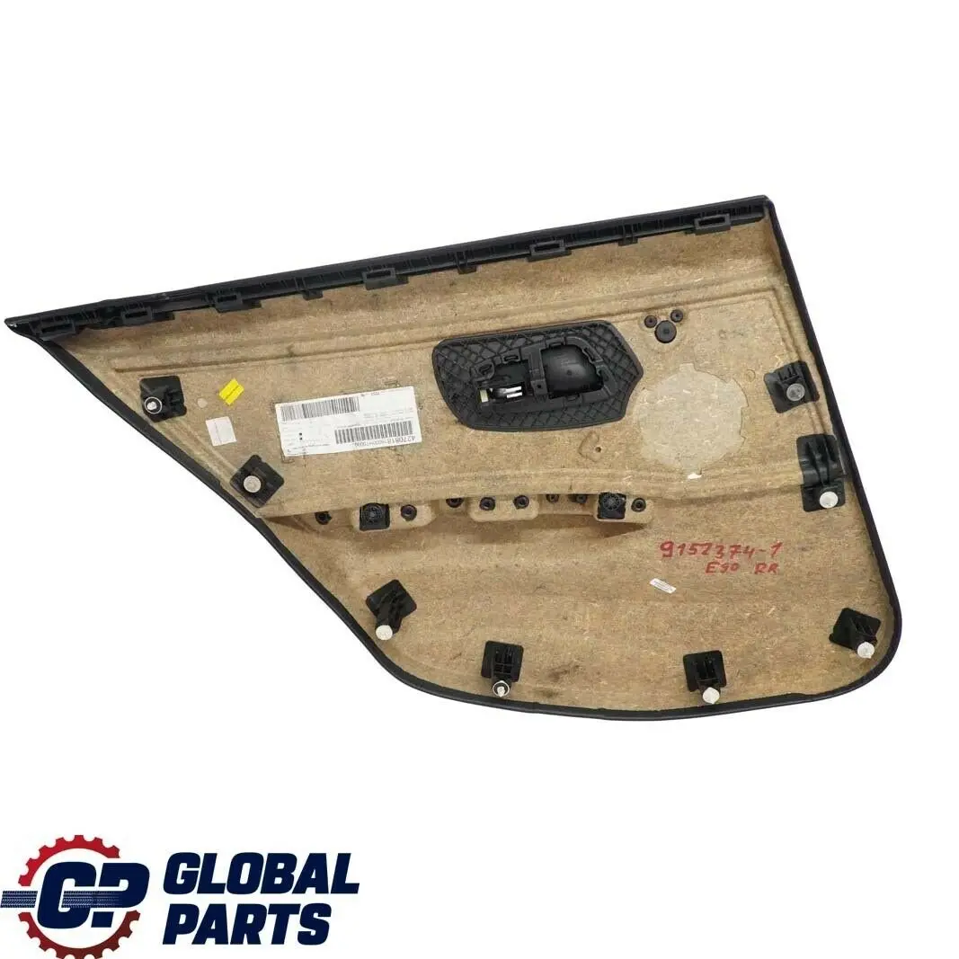Right O/S Door Card Cloth Citrus Black Trim Panel to BMW 3 Series E90 Rear with Part number 9152374 BMW 3 Series E90 Rear Right O/S Door Card Cloth Citrus Black Trim Panel - SKU 9152374 - Part number 9152374