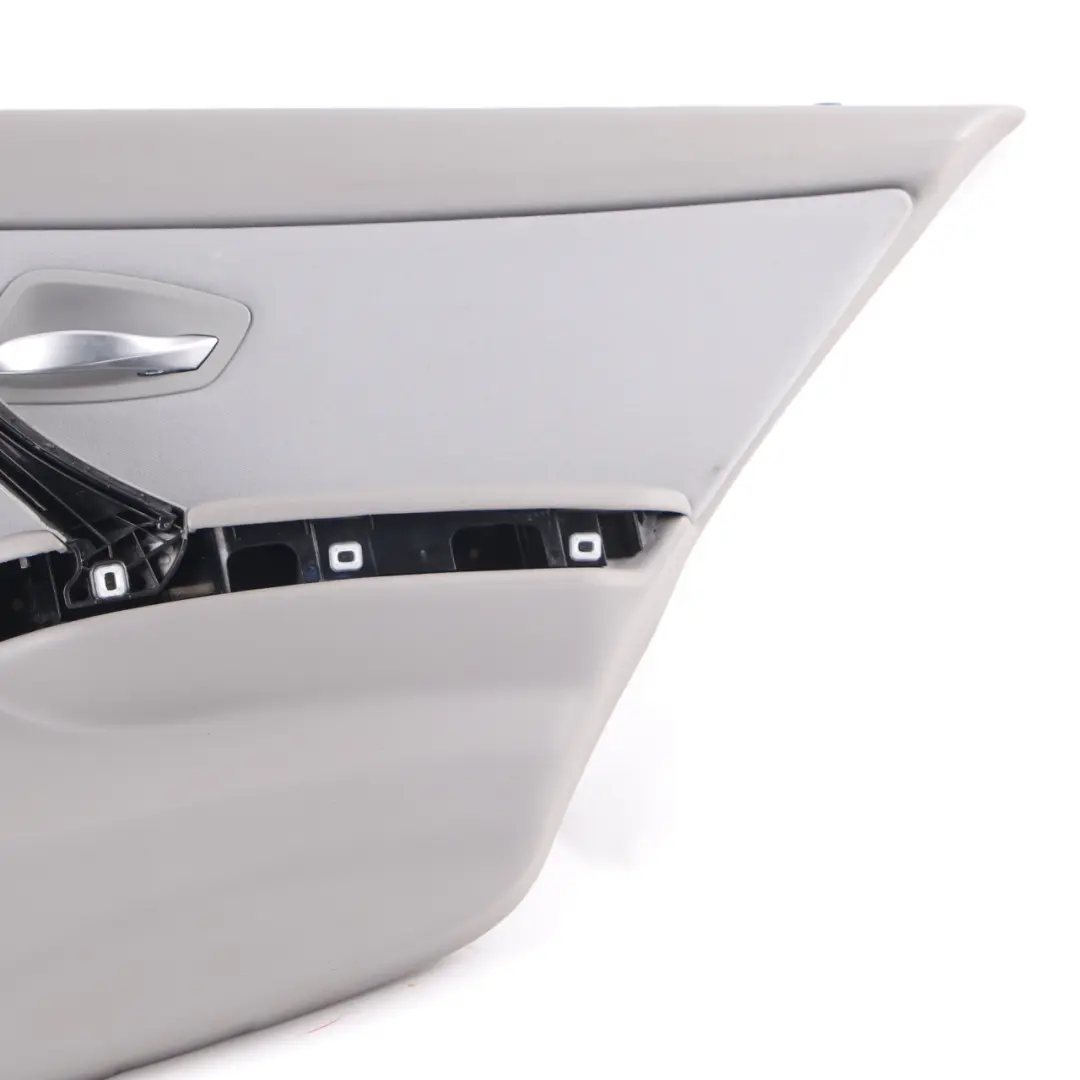 Grey Cloth Rear Right O/S Door Card Lining Trim Panel to BMW 3 Series E90 E91 with Part number 9152396 BMW 3 Series E90 E91 Grey Cloth Rear Right O/S Door Card Lining Trim Panel - SKU 9152396 - Part number 9152396