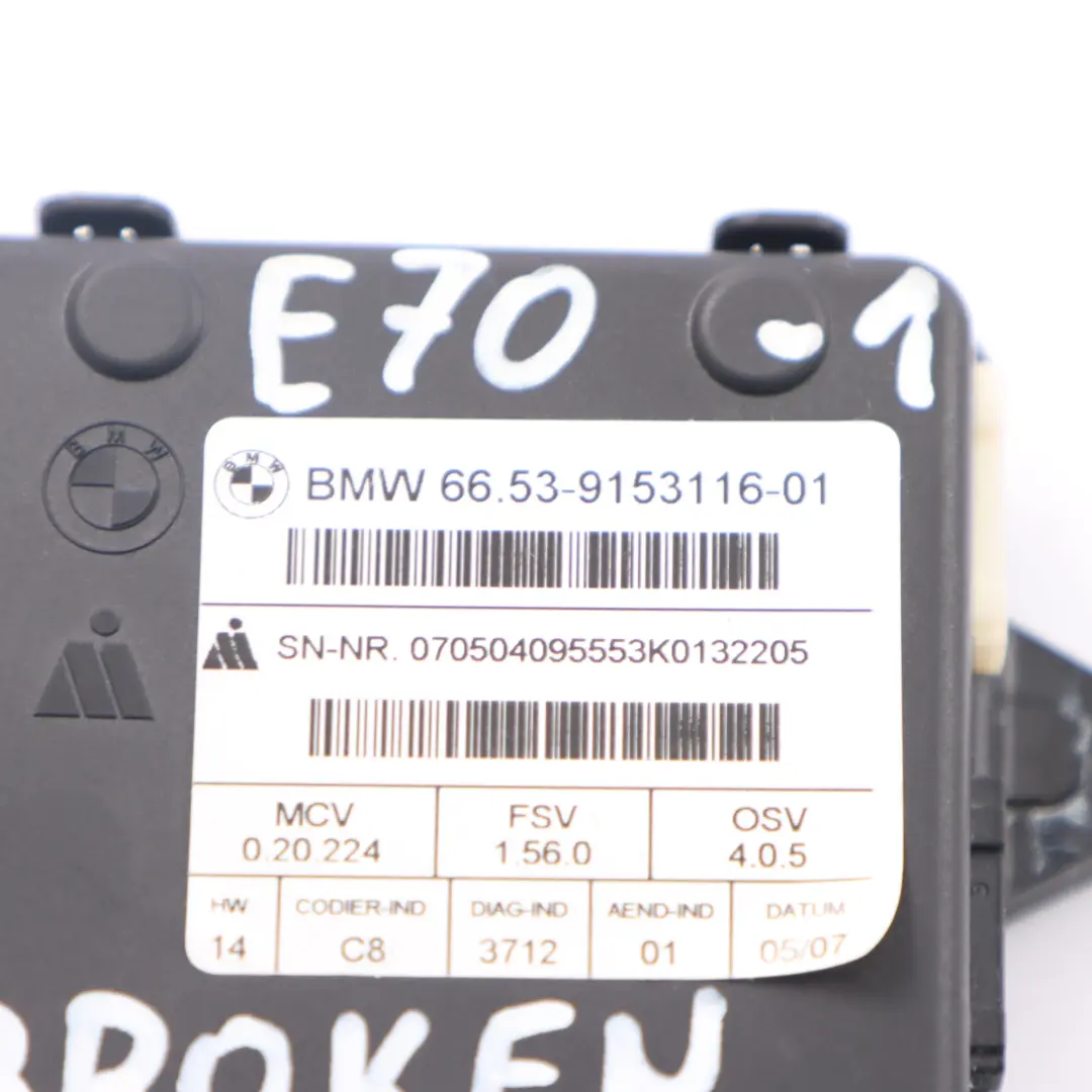 View Reversing Camera Control Unit Module BROKEN to BMW X5 E70 Rear with Part number 9153116 BMW X5 E70 Rear View Reversing Camera Control Unit Module BROKEN - SKU 9153116-1 - Part number 9153116