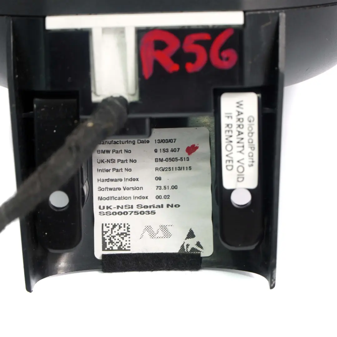 Tacometro Cuentarrevoluciones Cromo para Mini Cooper R56 R57 R59 con número de pieza 9153407 Mini Cooper R56 R57 R59 Tacometro Cuentarrevoluciones Cromo - SKU 9153407 - Número de pieza 9153407