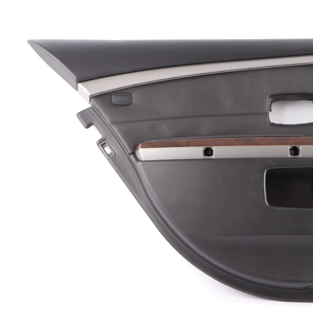 BMW E65 E66 Door Card Rear Left N/S Door Lining Trim Panel Black Leather Pearl - SKU 9153541 - Part number 9154471