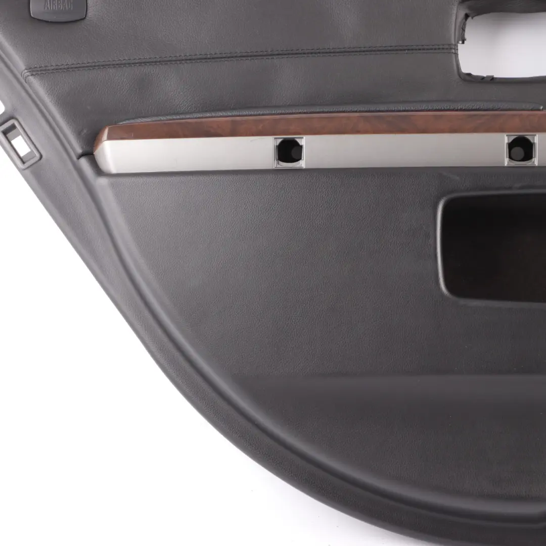 Door Card Rear Left N/S Door Lining Trim Panel Black Leather Pearl to BMW E65 E66 with Part number 9154471 BMW E65 E66 Door Card Rear Left N/S Door Lining Trim Panel Black Leather Pearl - SKU 9153541 - Part number 9154471