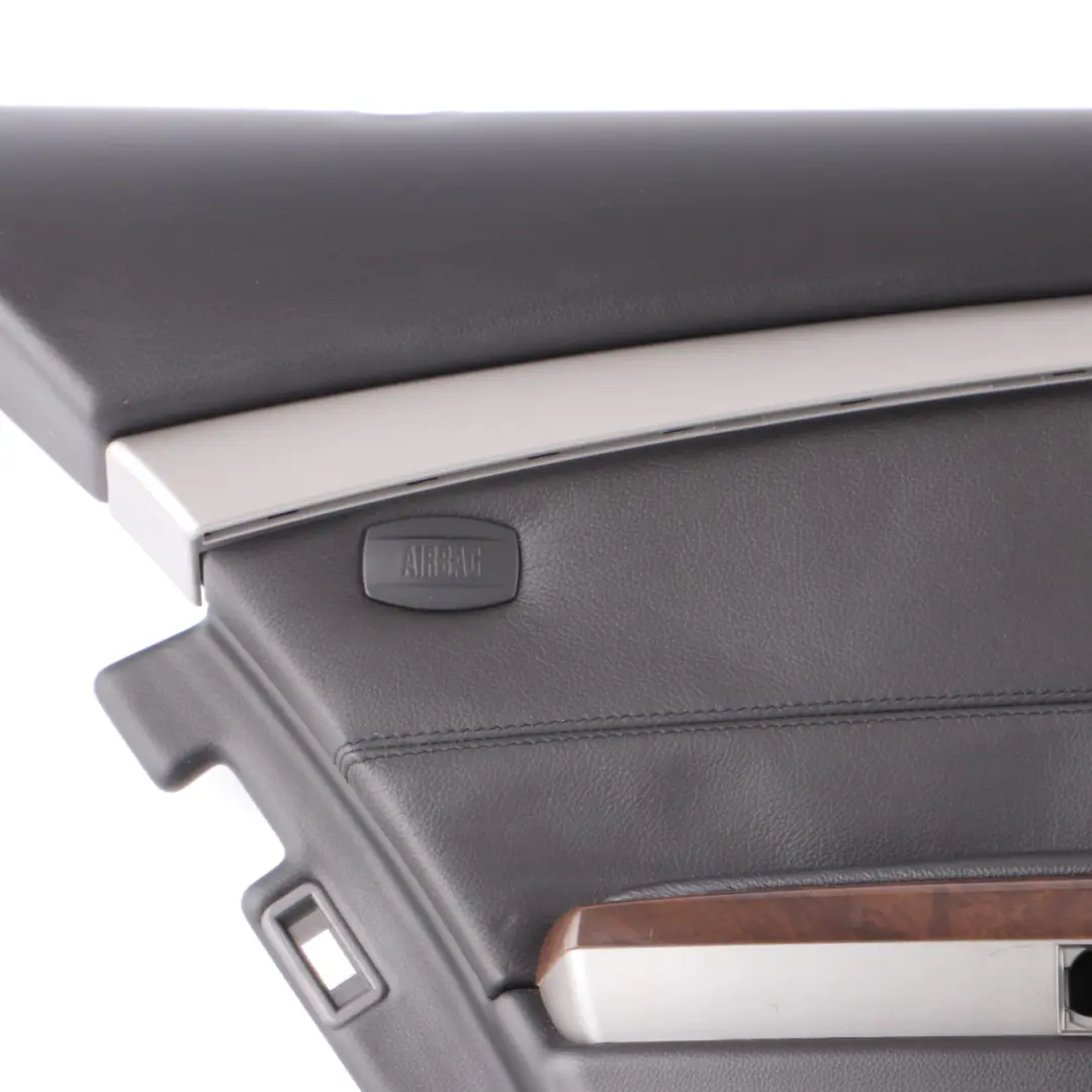 Door Card Rear Left N/S Door Lining Trim Panel Black Leather Pearl to BMW E65 E66 with Part number 9154471 BMW E65 E66 Door Card Rear Left N/S Door Lining Trim Panel Black Leather Pearl - SKU 9153541 - Part number 9154471