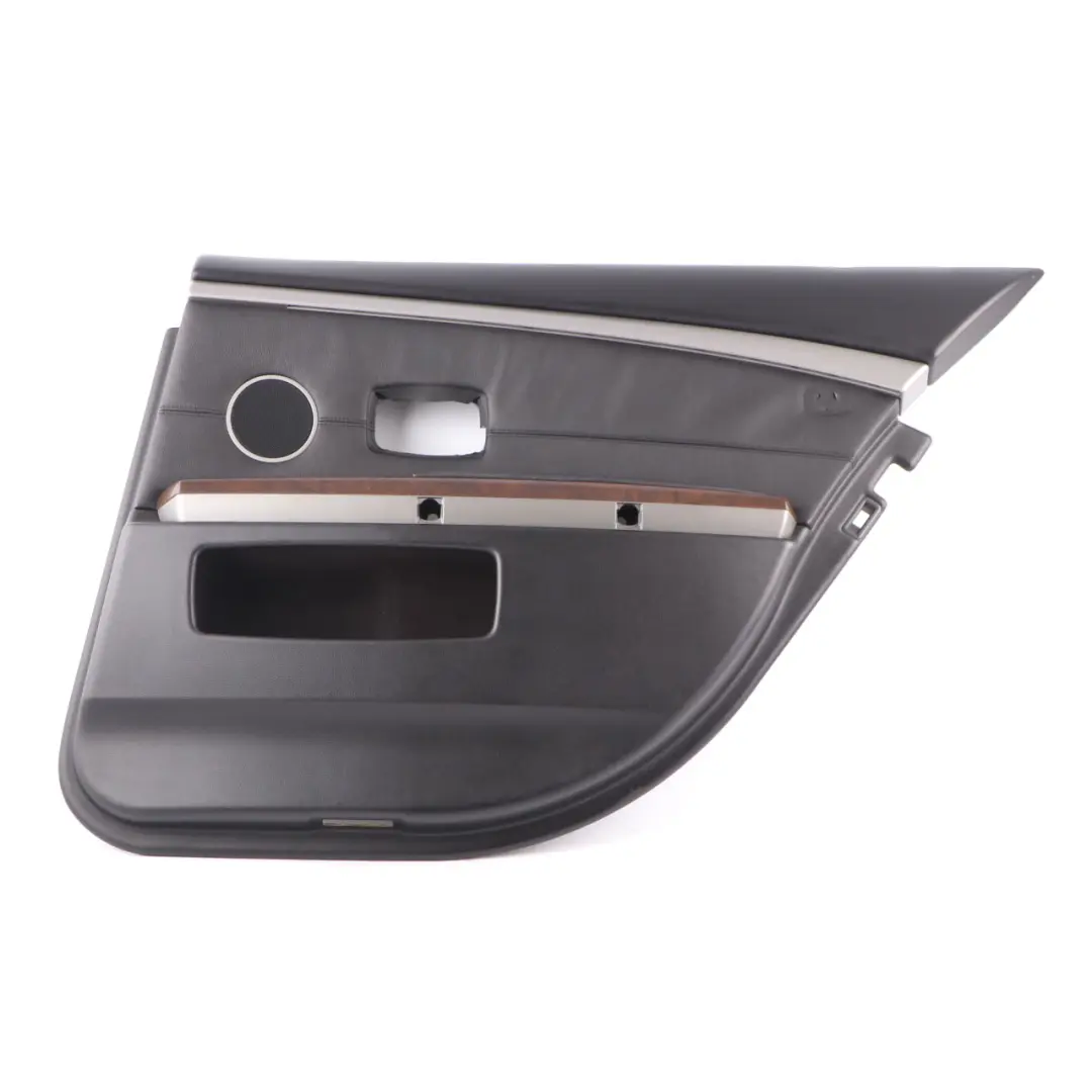 Door Card Rear Right O/S Door Lining Trim Panel Black Leather Pearl to BMW E65 E66 with Part number 9153542 BMW E65 E66 Door Card Rear Right O/S Door Lining Trim Panel Black Leather Pearl - SKU 9153542 - Part number 9153542