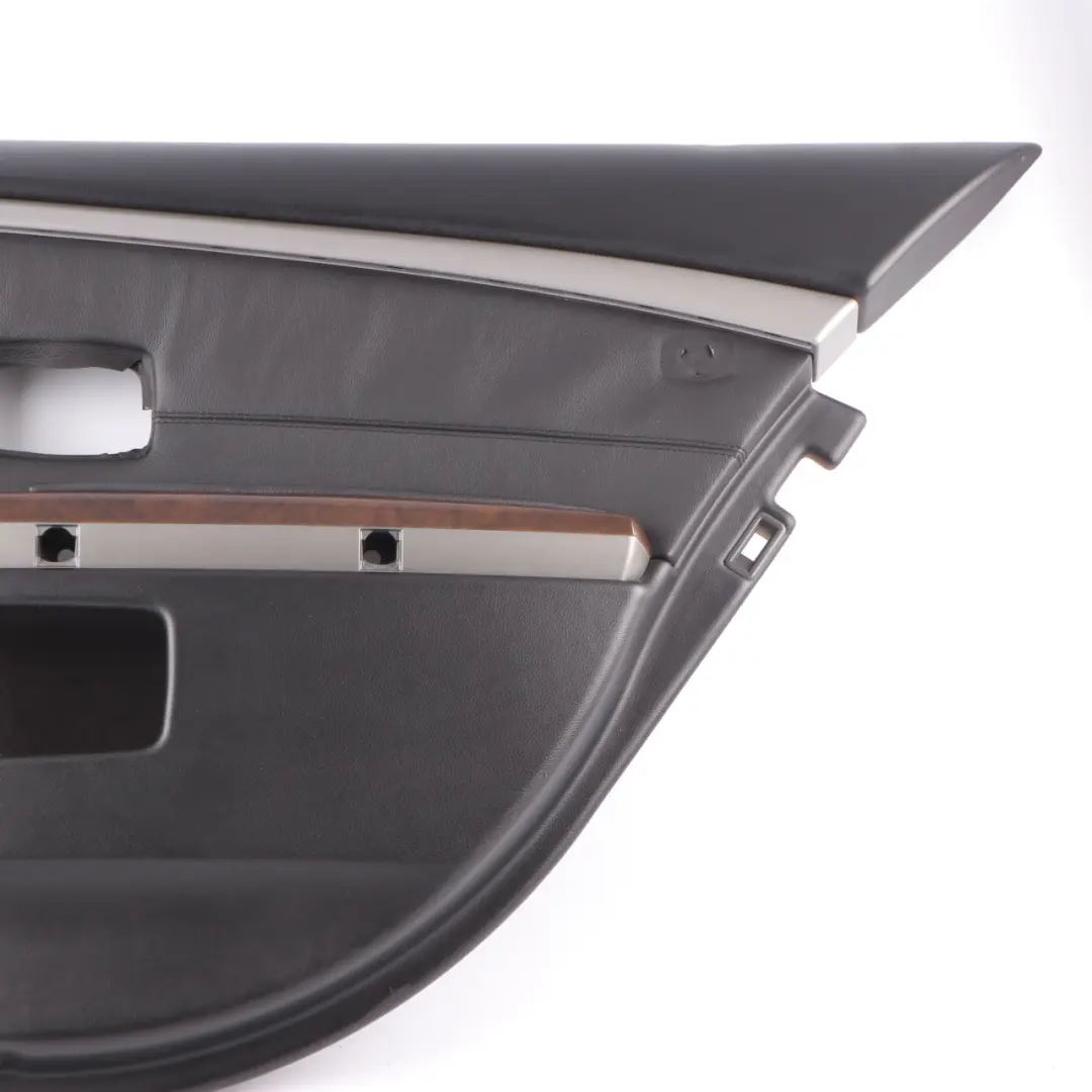 Door Card Rear Right O/S Door Lining Trim Panel Black Leather Pearl to BMW E65 E66 with Part number 9153542 BMW E65 E66 Door Card Rear Right O/S Door Lining Trim Panel Black Leather Pearl - SKU 9153542 - Part number 9153542