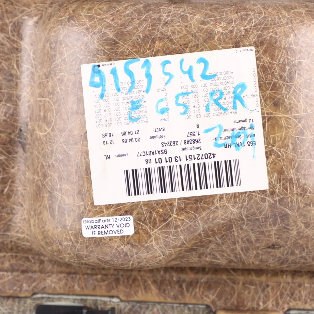 BMW E65 E66 Boczek Drzwi Prawy Tył Skóra - SKU 9153542 - Numer Części 9153542