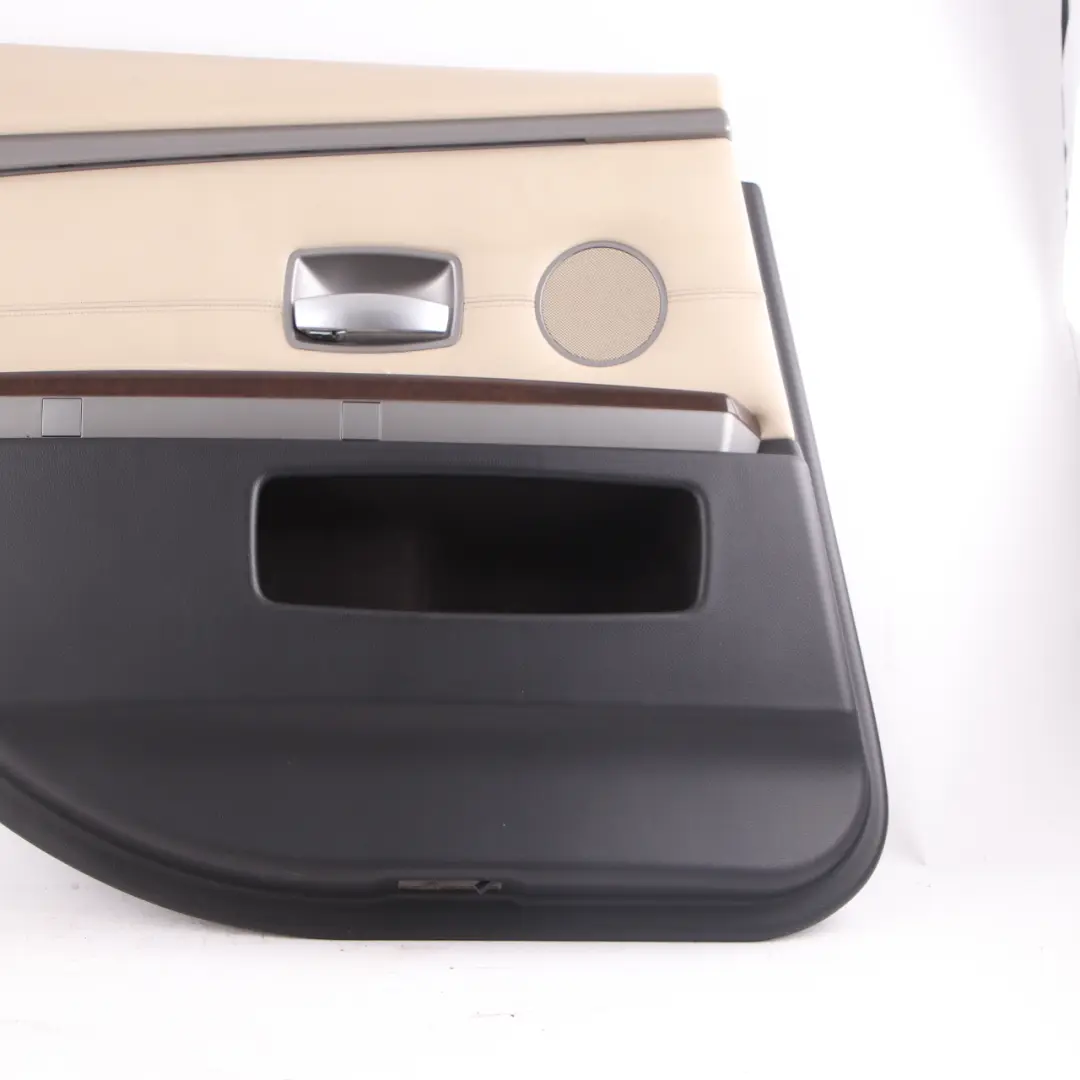 BMW E65 E66 Door Card Rear Left N/S Lining Trim Panel Leather Pearl Beige - SKU 9153547 - Part number 9153547