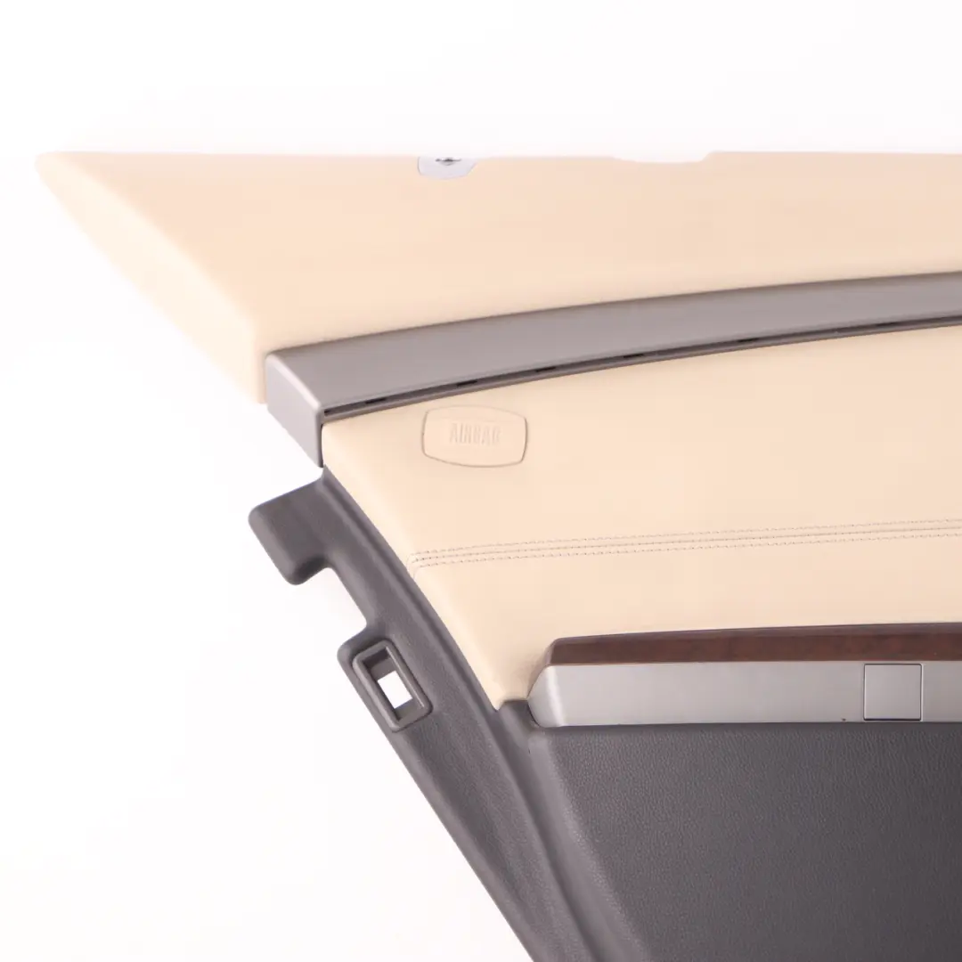 Door Card Rear Left N/S Lining Trim Panel Leather Pearl Beige to BMW E65 E66 with Part number 9153547 BMW E65 E66 Door Card Rear Left N/S Lining Trim Panel Leather Pearl Beige - SKU 9153547 - Part number 9153547