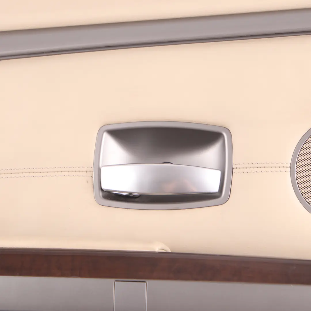 Door Card Rear Left N/S Lining Trim Panel Leather Pearl Beige to BMW E65 E66 with Part number 9153547 BMW E65 E66 Door Card Rear Left N/S Lining Trim Panel Leather Pearl Beige - SKU 9153547 - Part number 9153547