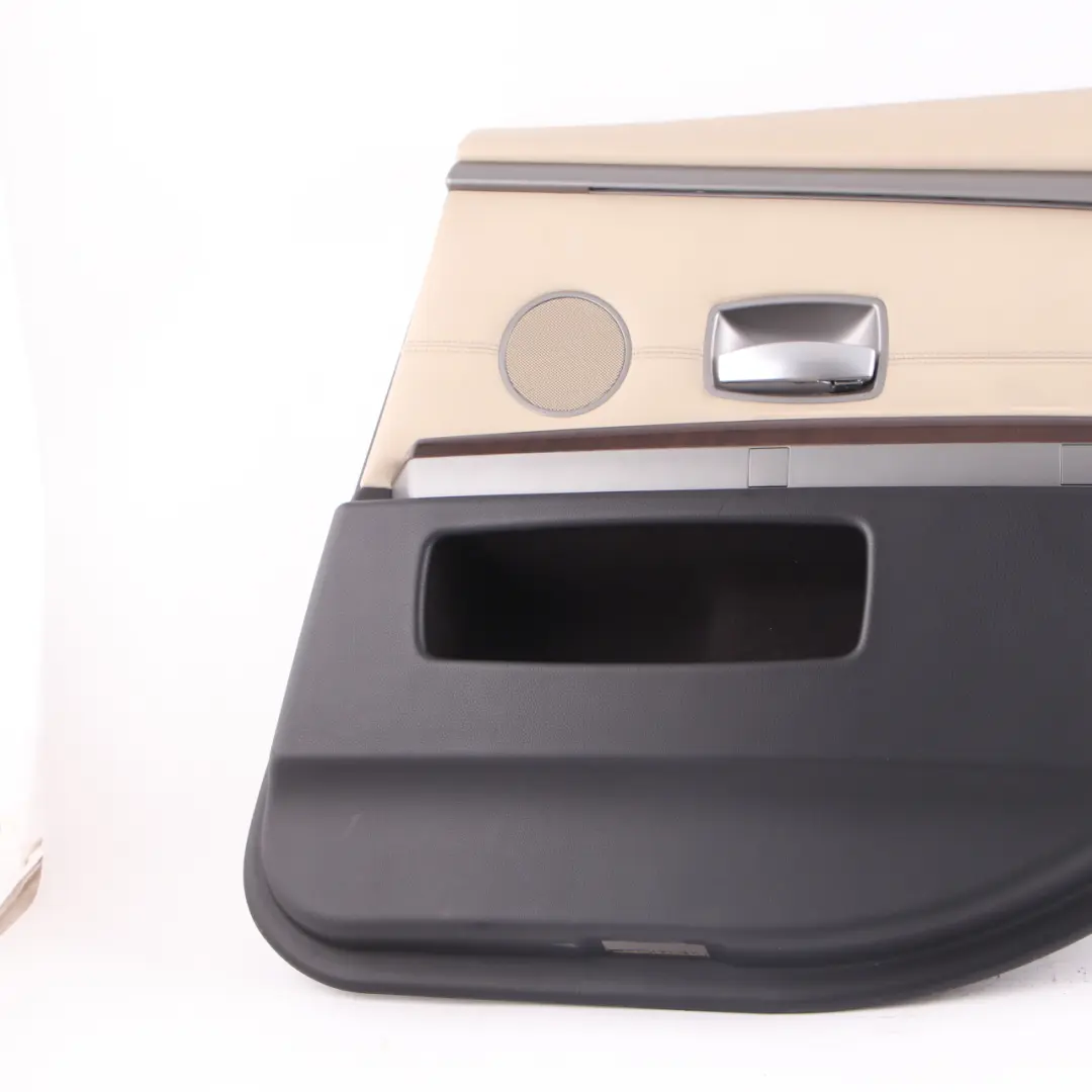 Door Card Rear Right O/S Lining Trim Panel Leather Pearl Beige to BMW E65 E66 with Part number 9153548 BMW E65 E66 Door Card Rear Right O/S Lining Trim Panel Leather Pearl Beige - SKU 9153548 - Part number 9153548