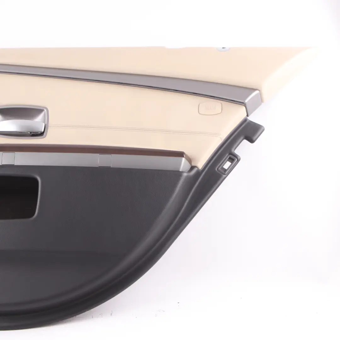 BMW E65 E66 Door Card Rear Right O/S Lining Trim Panel Leather Pearl Beige - SKU 9153548 - Part number 9153548