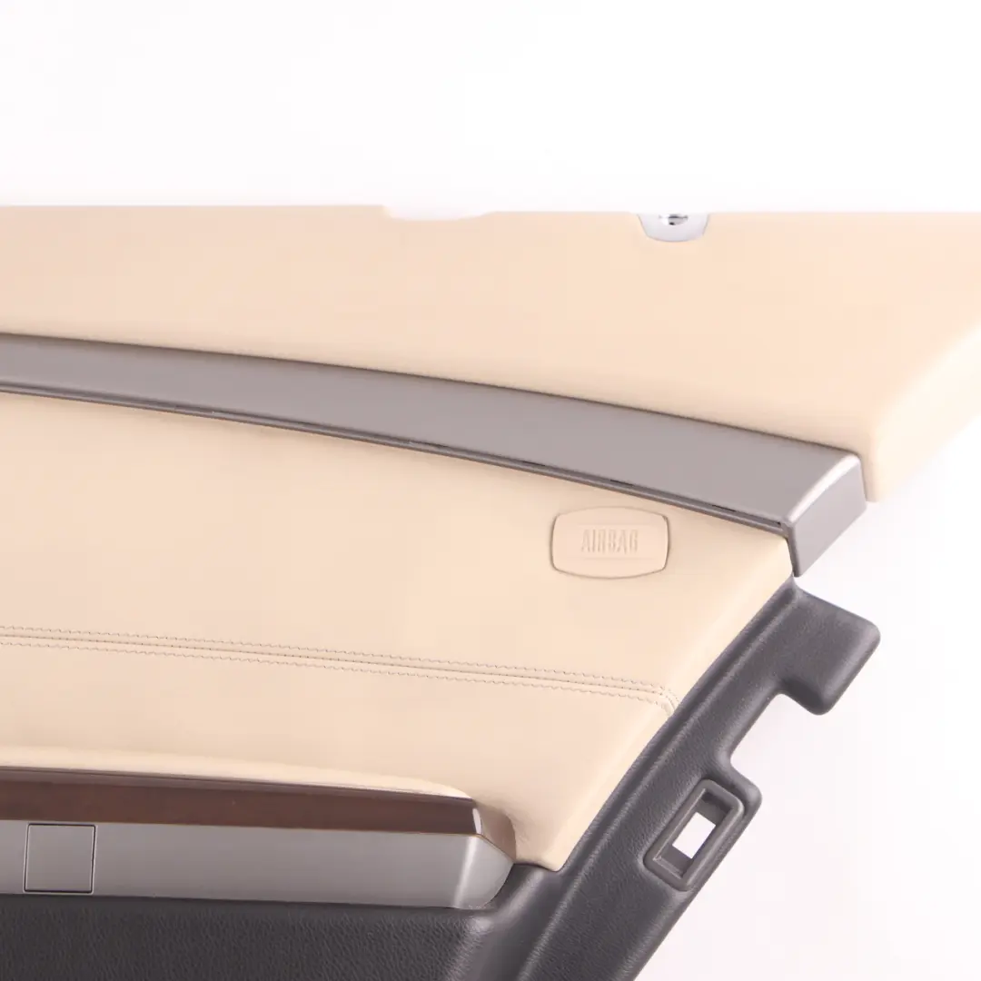 BMW E65 E66 Door Card Rear Right O/S Lining Trim Panel Leather Pearl Beige - SKU 9153548 - Part number 9153548