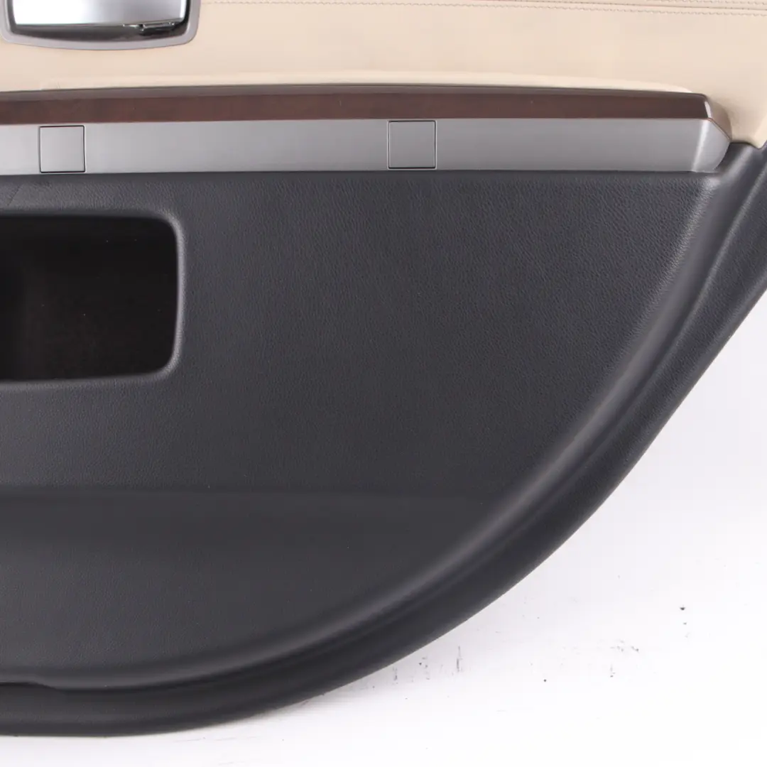BMW E65 E66 Door Card Rear Right O/S Lining Trim Panel Leather Pearl Beige - SKU 9153548 - Part number 9153548