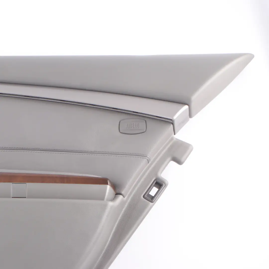 BMW E65 Scheda Porta Rivestimento Interno Posteriore Destro Pelle Nasca Grigio - SKU 9153596 - Numero di parte 9153596