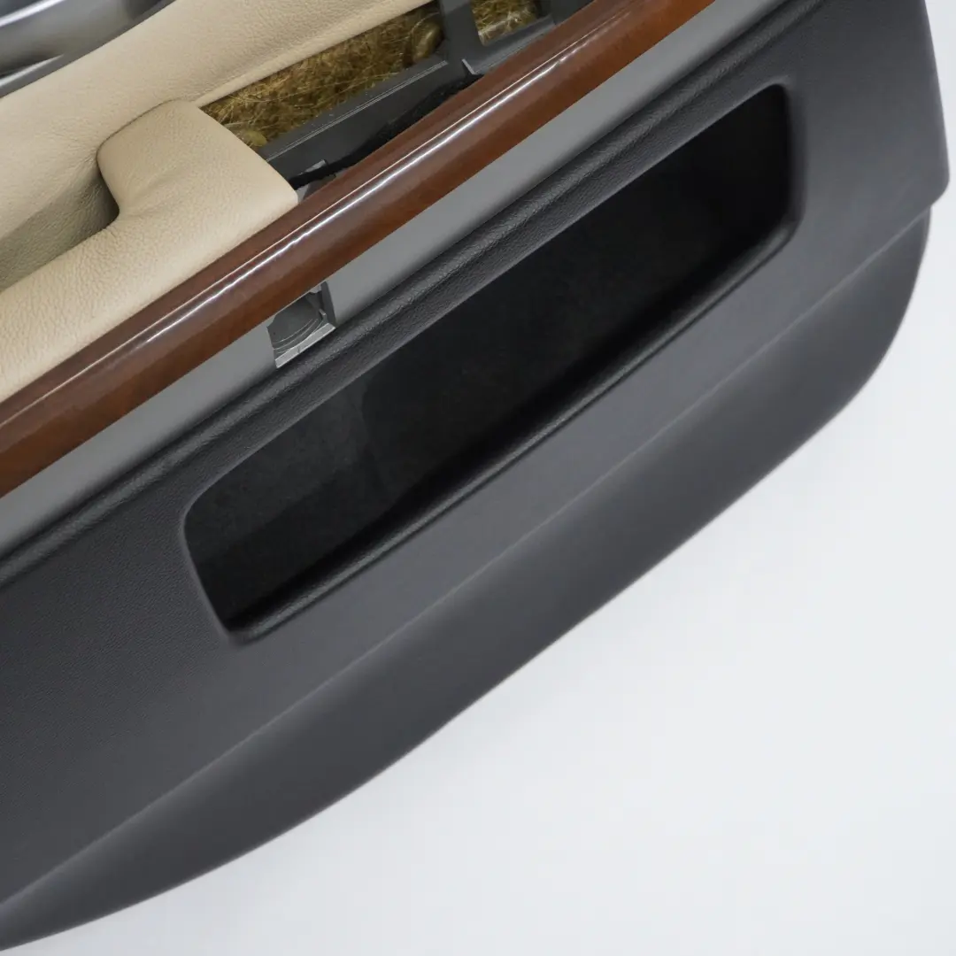 Tarjeta de Puerta Trasera Izquierda Revestimiento Cuero Crema Beige para BMW E65 E66 con número de pieza 9153601 BMW E65 E66 Tarjeta de Puerta Trasera Izquierda Revestimiento Cuero Crema Beige - SKU 9153601 - Número de pieza 9153601