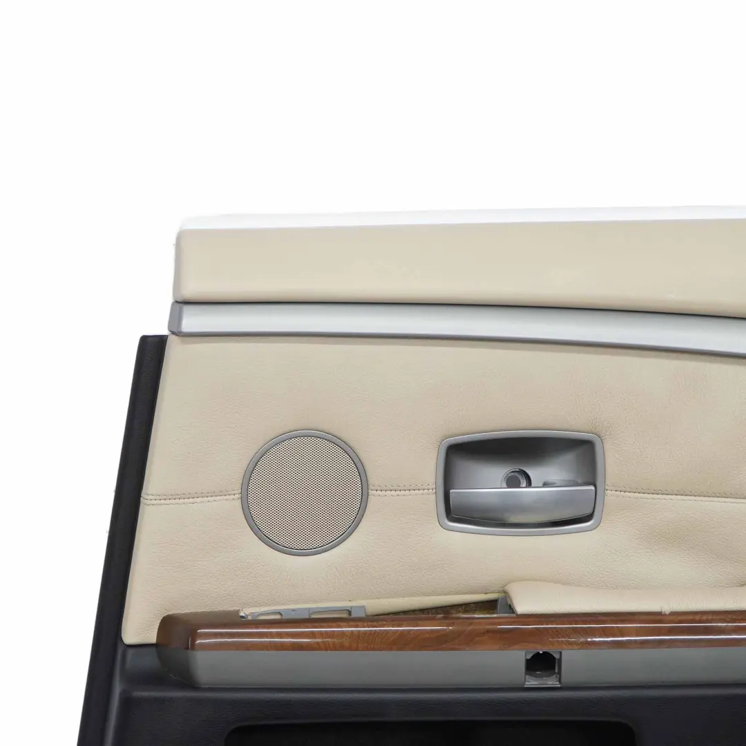 Door Card Rear Right O/S Lining Trim Panel Leather Cream Beige to BMW E65 E66 with Part number 9153602 BMW E65 E66 Door Card Rear Right O/S Lining Trim Panel Leather Cream Beige - SKU 9153602 - Part number 9153602