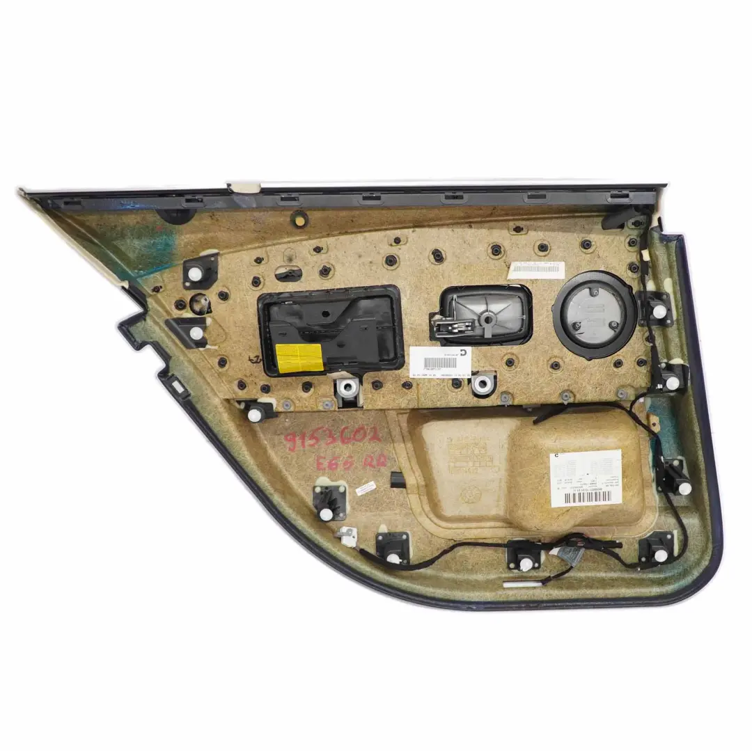 BMW E65 E66 Door Card Rear Right O/S Lining Trim Panel Leather Cream Beige - SKU 9153602 - Part number 9153602
