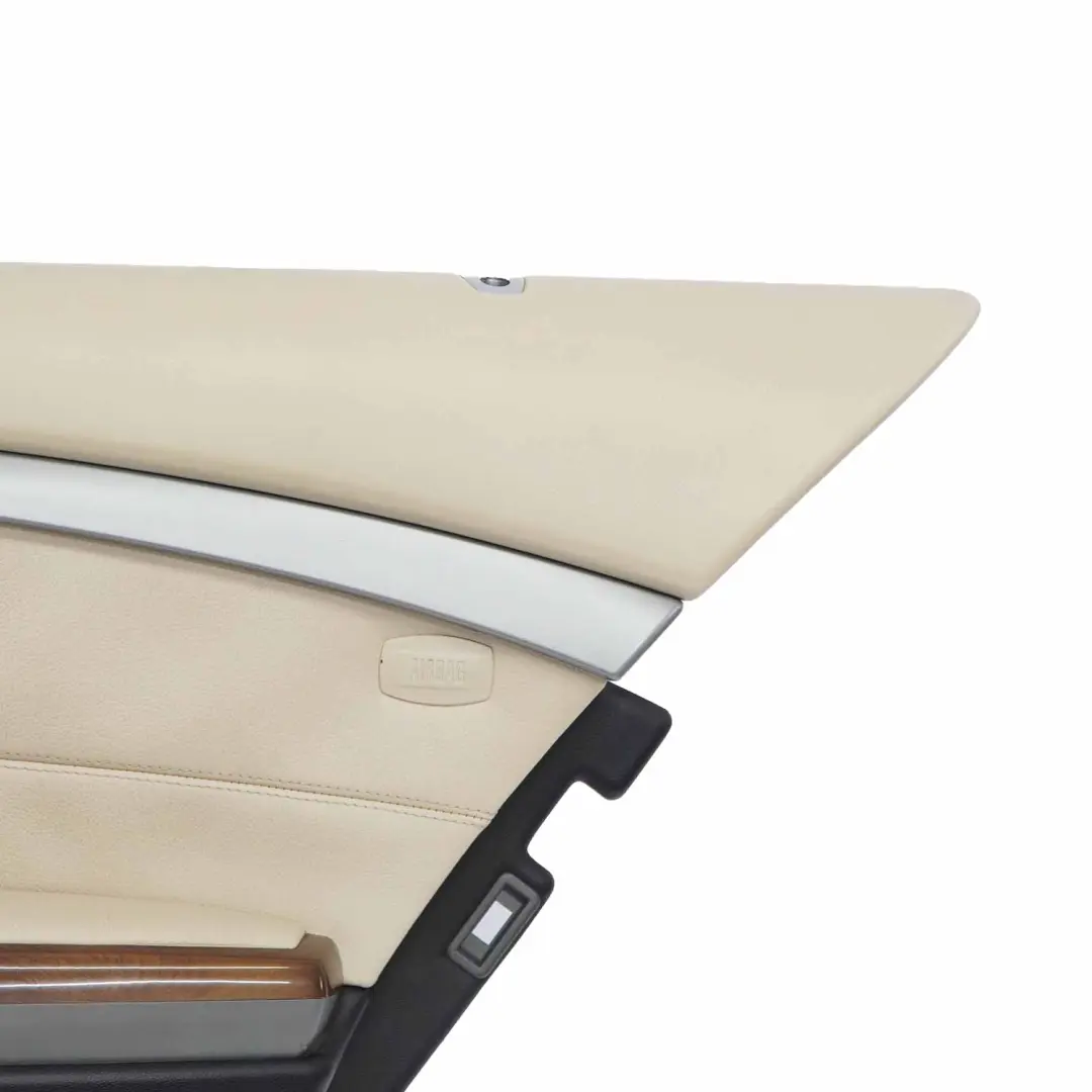 BMW E65 E66 Scheda Porta Posteriore Destra Fodera Pannello Pelle Crema Beige - SKU 9153602 - Numero di parte 9153602