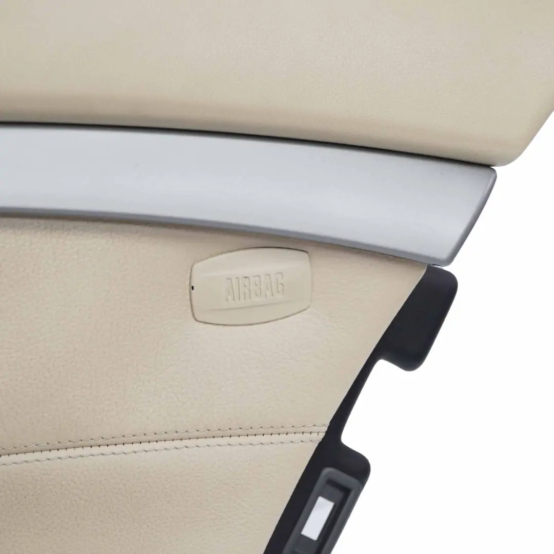 BMW E65 E66 Door Card Rear Right O/S Lining Trim Panel Leather Cream Beige - SKU 9153602 - Part number 9153602