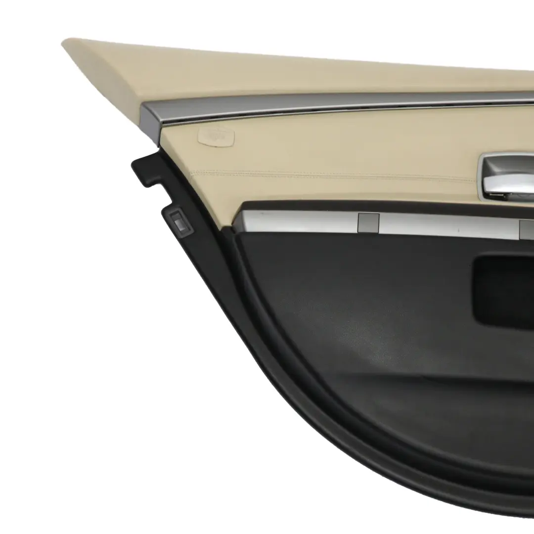 Hinten Links Tür Karte Leder Creme Beige Futter Trim für BMW E65 mit Teilenummer 9153613 BMW E65 Hinten Links Tür Karte Leder Creme Beige Futter Trim - SKU 9153613-1 - Teilenummer 9153613