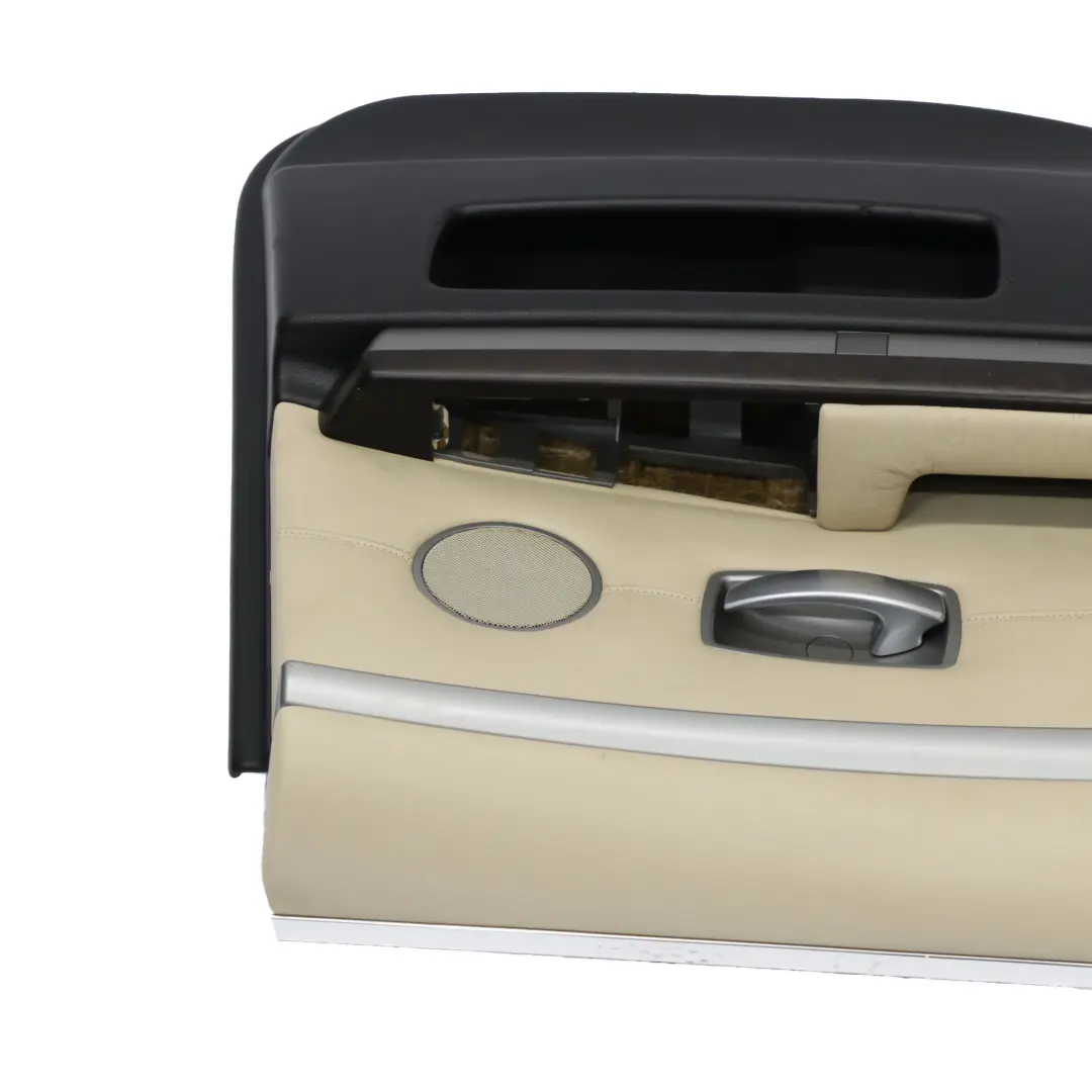BMW E65 Carte de porte arrière gauche Garniture en cuir beige crème - SKU 9153613-1 - Numéro de pièce 9153613