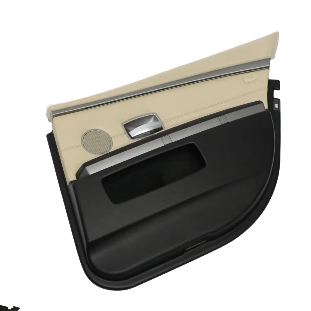 Carte de porte arrière droite intérieure en cuir beige crème pour BMW E65 à propos du numéro de pièce 9153614 BMW E65 Carte de porte arrière droite intérieure en cuir beige crème - SKU 9153614-1 - Numéro de pièce 9153614